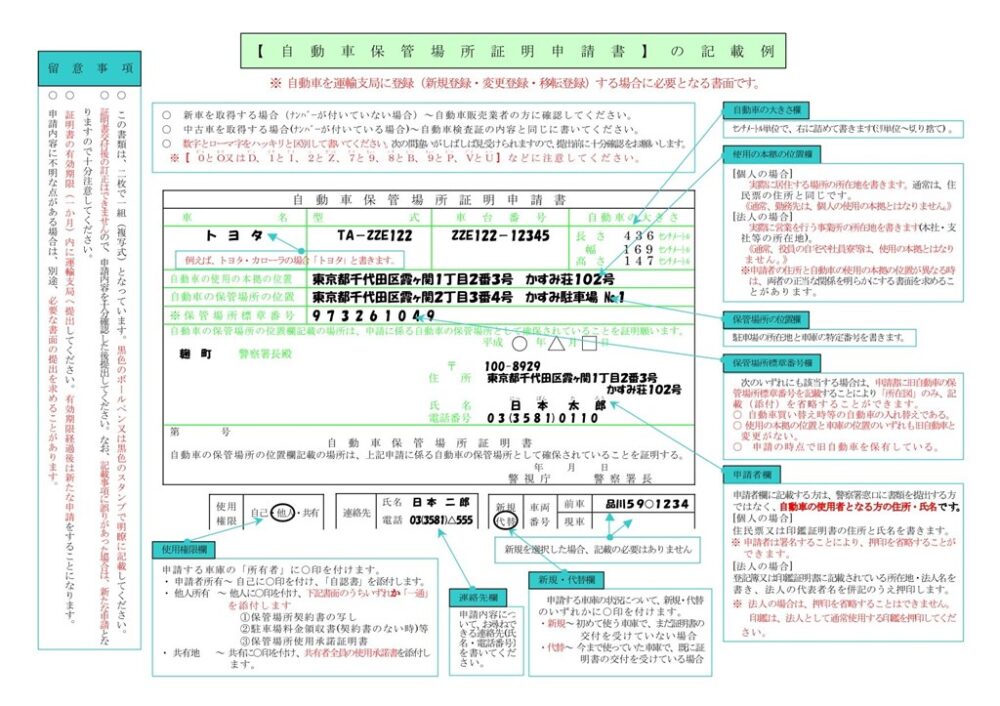 車庫証明の取得手続きは簡単 必要書類から記入例までを徹底解説 カーリースの百科事典